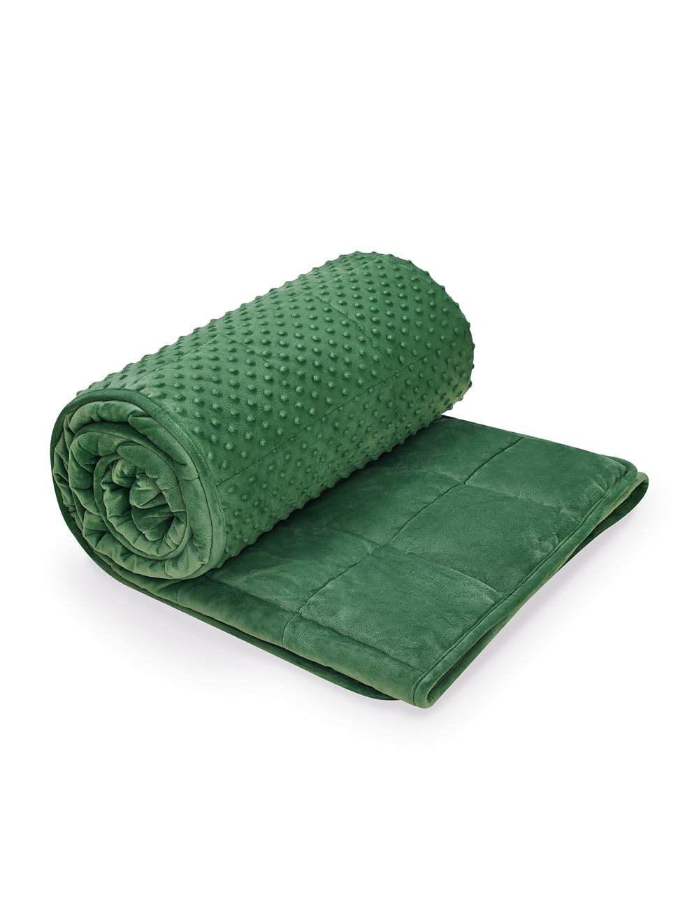 TONGDADA Minky Weighted Blanket | 40''x60'',10lbs | Cozy and Soft Minky Weighted Throw Blanket | Luxury Velvet with Premium Glass Beads | Dark Green Minky