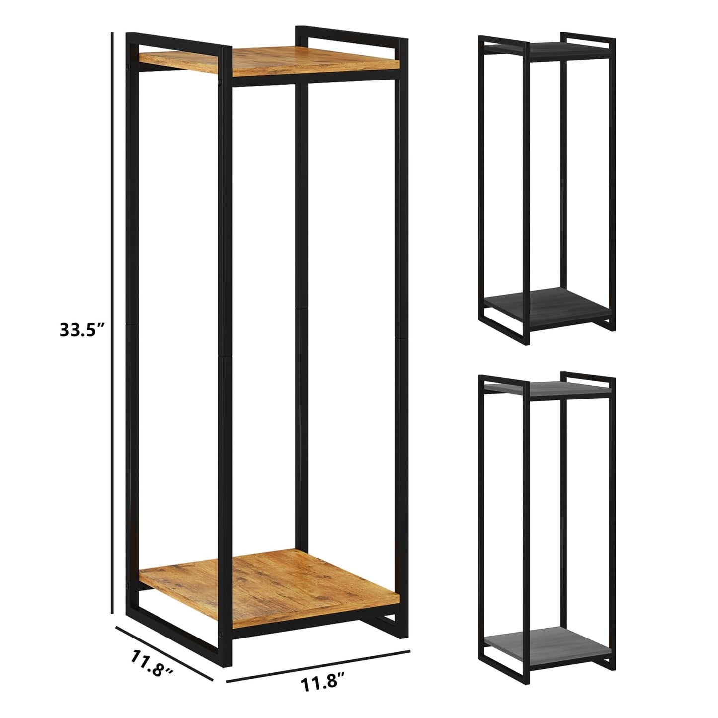 yeavs 2-Tier Plant Stand Indoor, 34" Tall Modern Plant Shelf Corner Flower Pot Holder Organizer for Living Room Balcony Garden, Rustic Brown