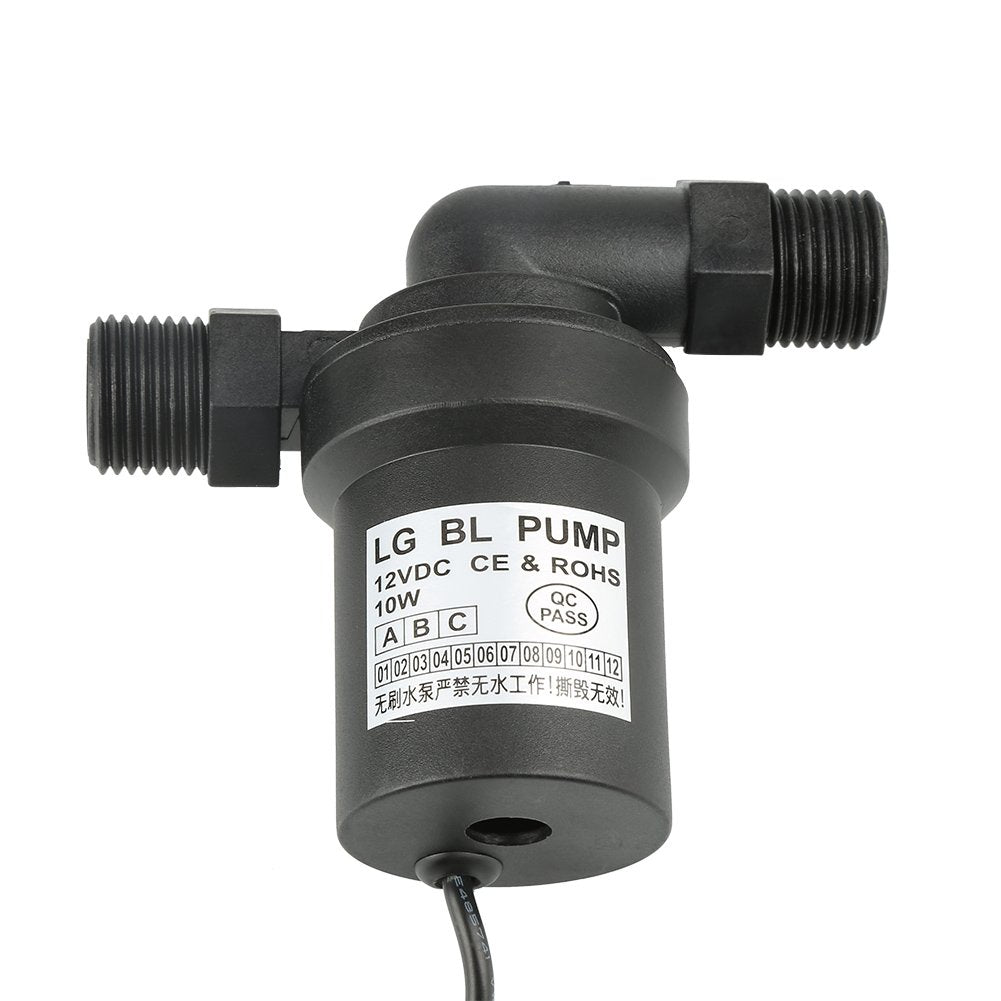 DC Solar Brushless,DC 12V Submersible Pump Solar Hot Booster Pump for Water Circulation System,8L/min 1/2'' Thread,55? High Temperature