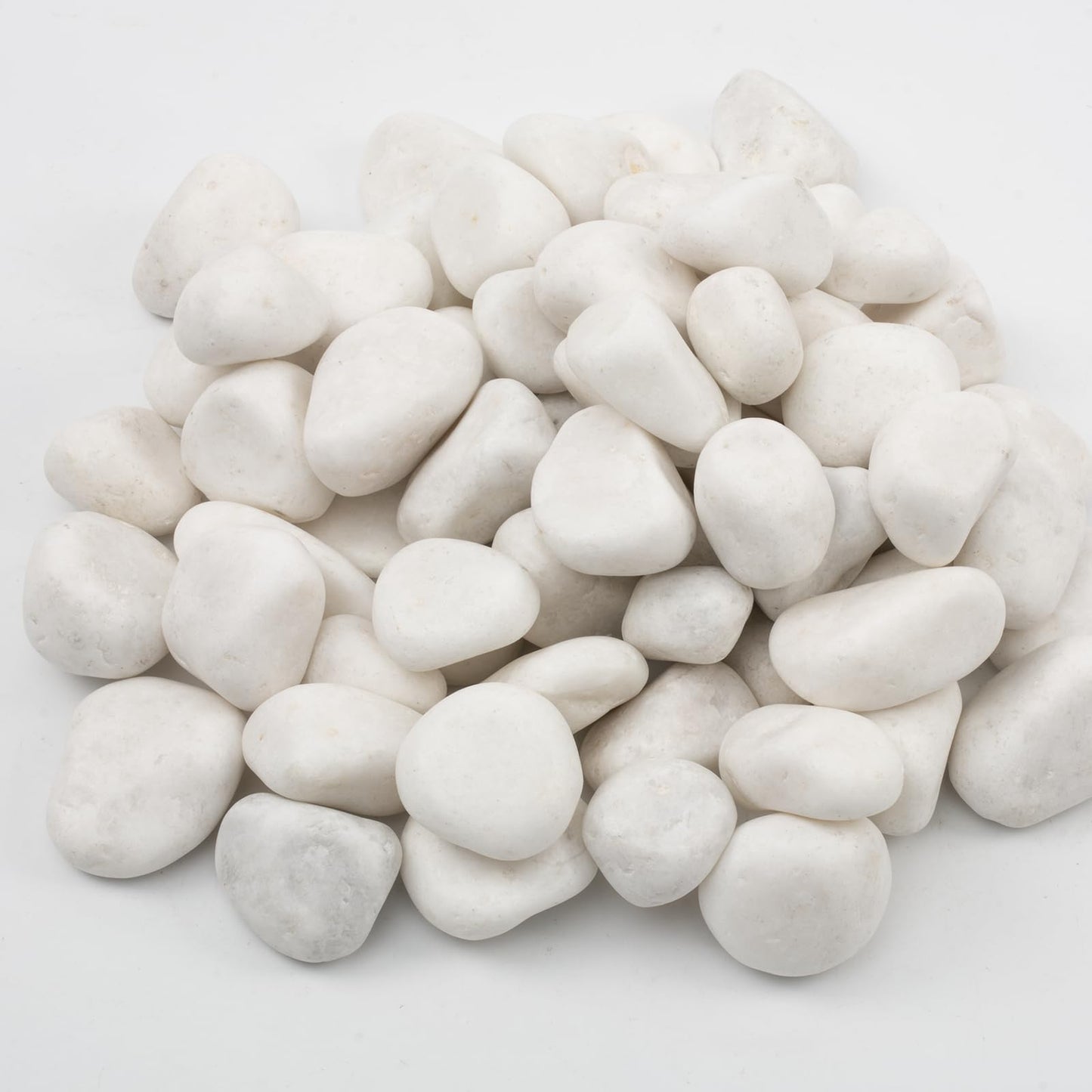LOOIOOJ 10lbs White River Rocks, Polished Pebbles for Plants, Garden, 1-2 Inch Decorative Stones, Ideal for Fish Tanks, Vases, Crafting, and Landscaping (Weight : 10 LB, Pure White)