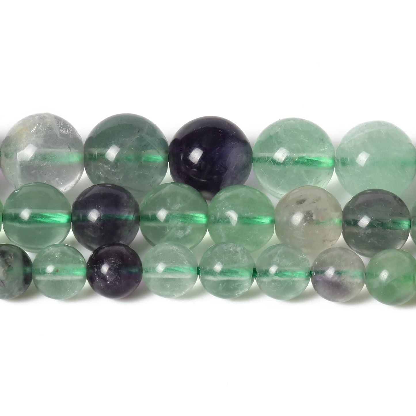 45pcs 8mm Natural Stone Beads Fluorite Beads Energy Crystal Power Gemstone for Jewelry Making, DIY Bracelet Necklace