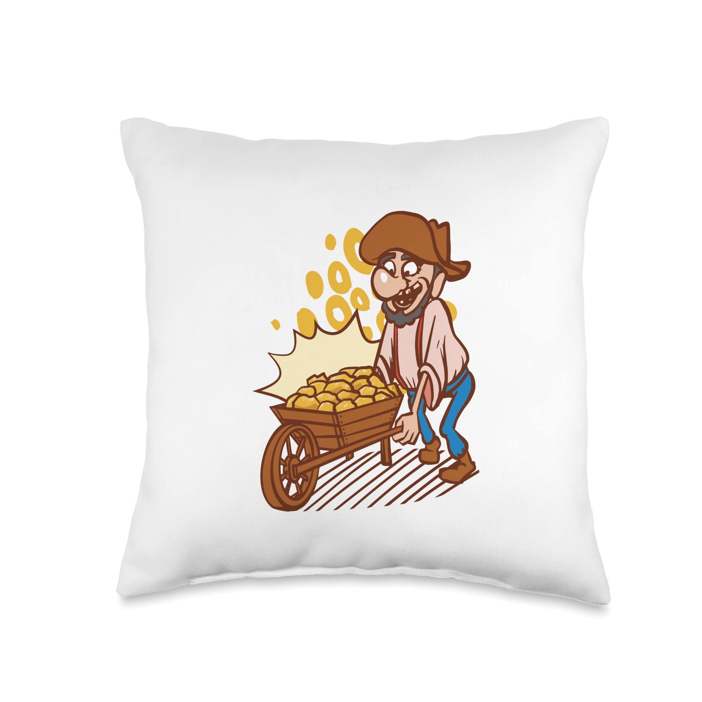 Wheelbarrow Man Job Throw Pillow