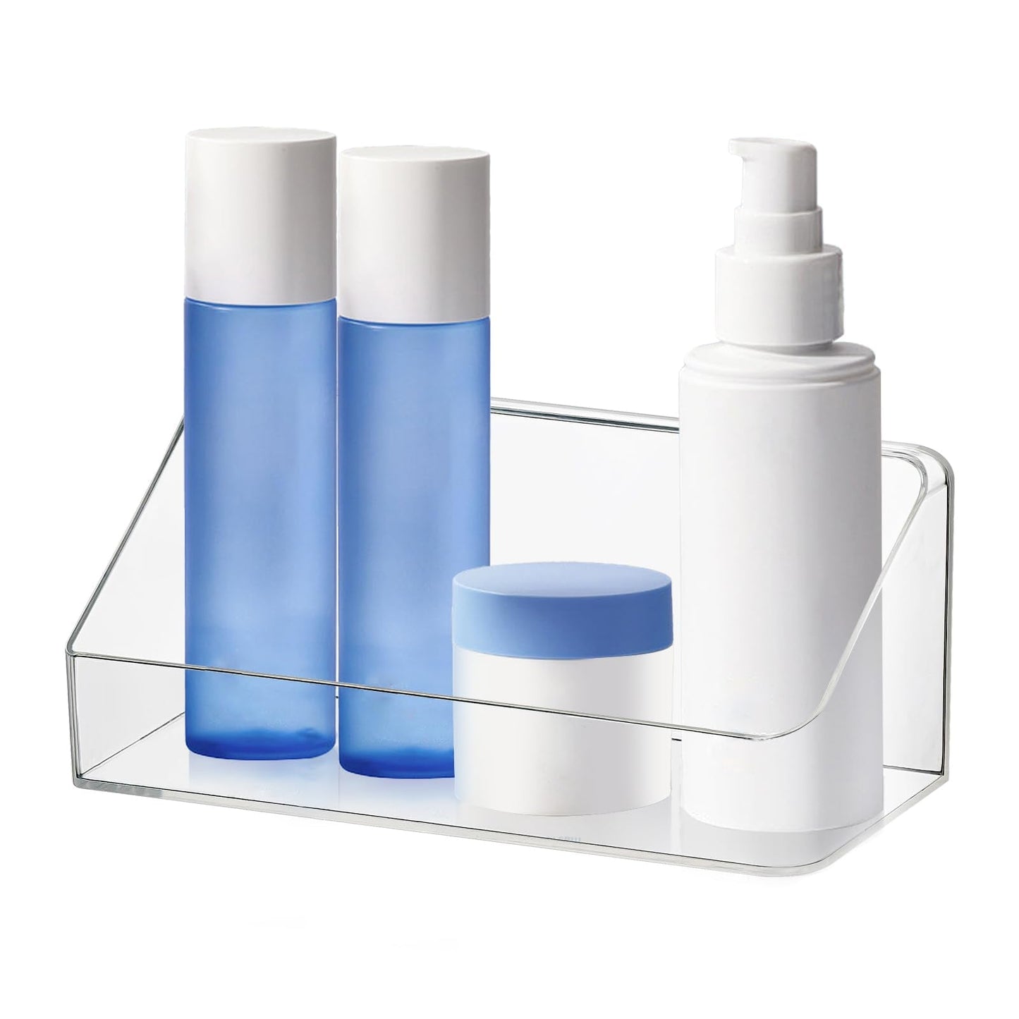 Poeland Medicine Cabinet Shelves Organizer, Wall Mounted Storage Organizer, Clear Storage Box for RV Bathroom, Bedroom, Personal Organizers (Transparent)
