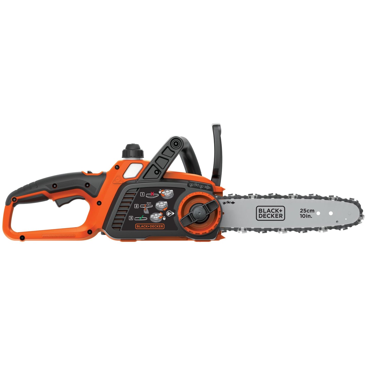 BLACK+DECKER 20V MAX Chain Saw Cordless Chainsaw, 10-Inch Battery Chainsaw, Tool Only, for Wood Cutting and Tree Pruning, Includes Guide Bar Scabbard (LCS1020B)