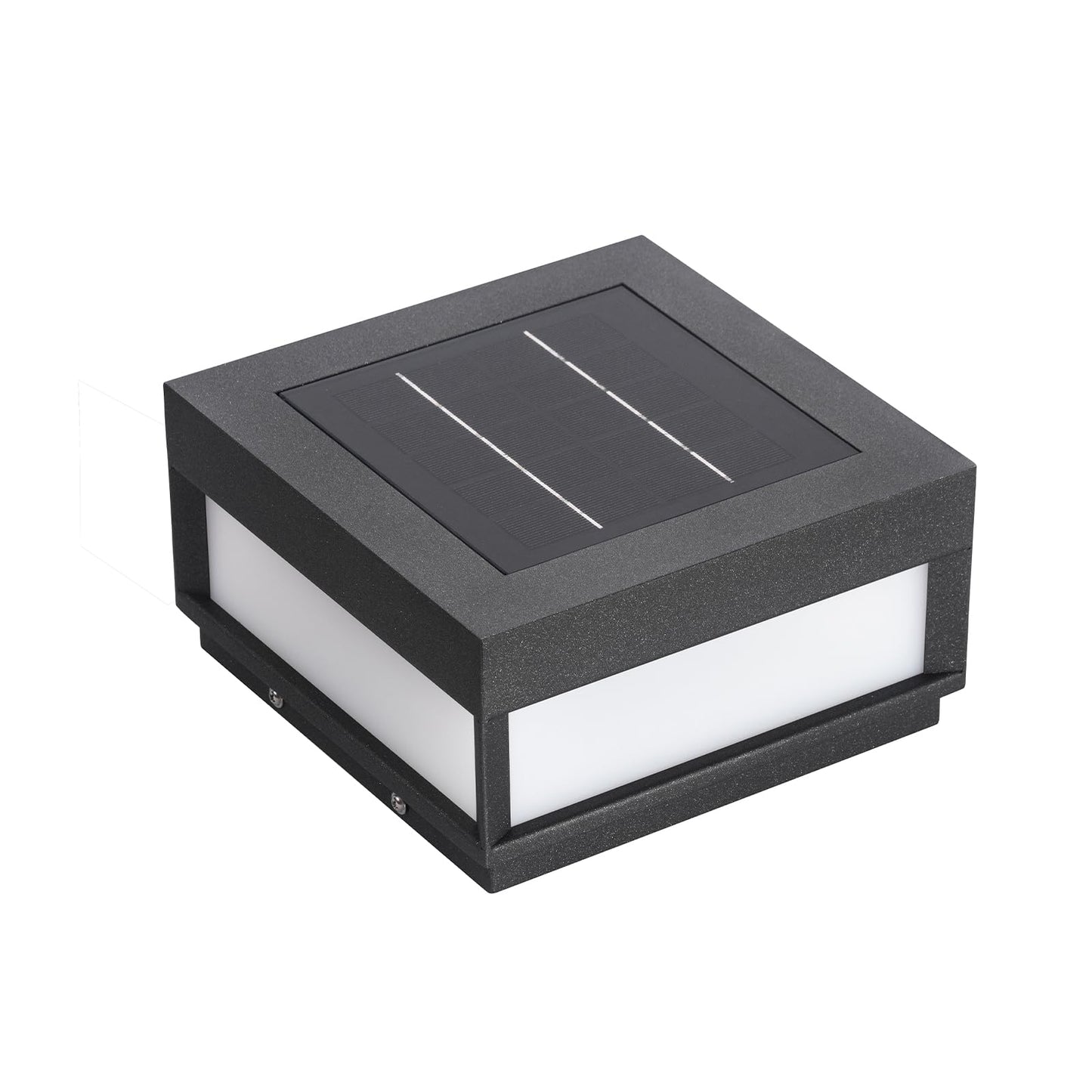 PAKEDANDUN Outdoor Solar Post Light, 7.87" Square Pillar Column Lights Solar Powered, Modern Fence Post Lamp Outside Lights Waterproof, 3000K Luxury LED Solar Lantern for Patio Gate Garden Decoration