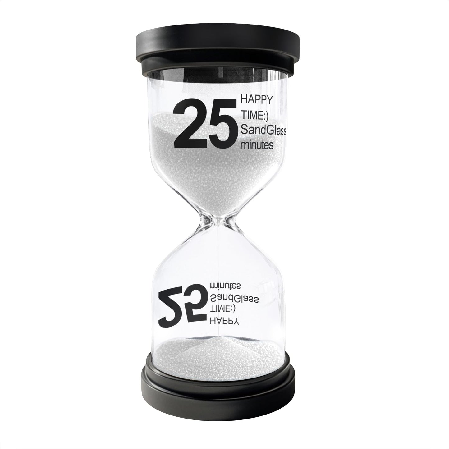 25 Minute Sand Timer, Plastic Sand Clock for Kids, Acrylic SandWatch Hourglass, Small Sandglass 25 Min for Classroom,Game,Decorative (White)