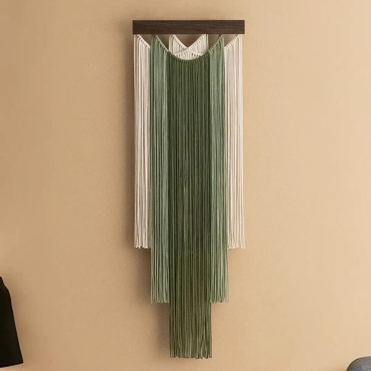 M MANUAL Macrame Wall Hanging 15.7x47.2Inch Fiber Handmade Macrame Wall Hanging Bohemian Yarn Tapestry Living Room Bedroom Modern Home Decor For Boho Home Decoration (A)