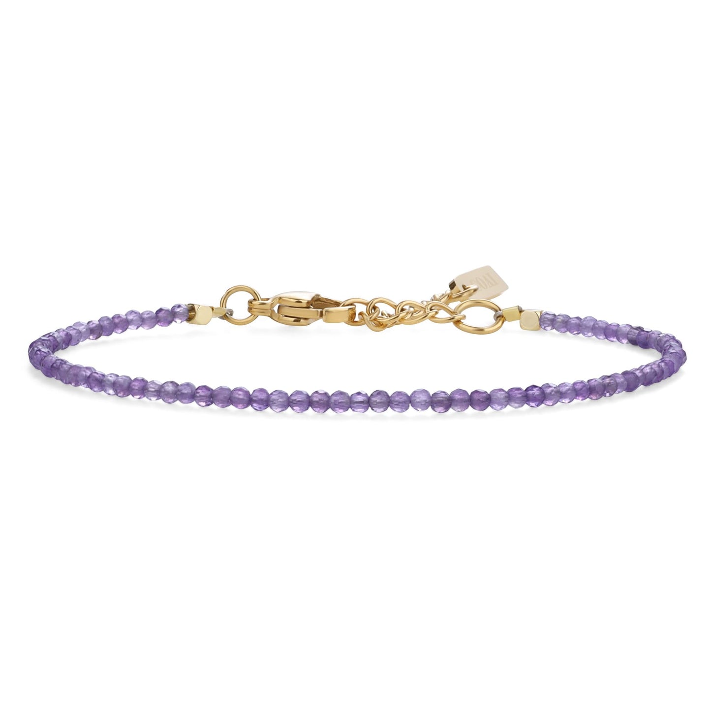 COAI Women's Dainty Crystal Bracelet Birthstone Amethyst Bracelet for Women 2mm