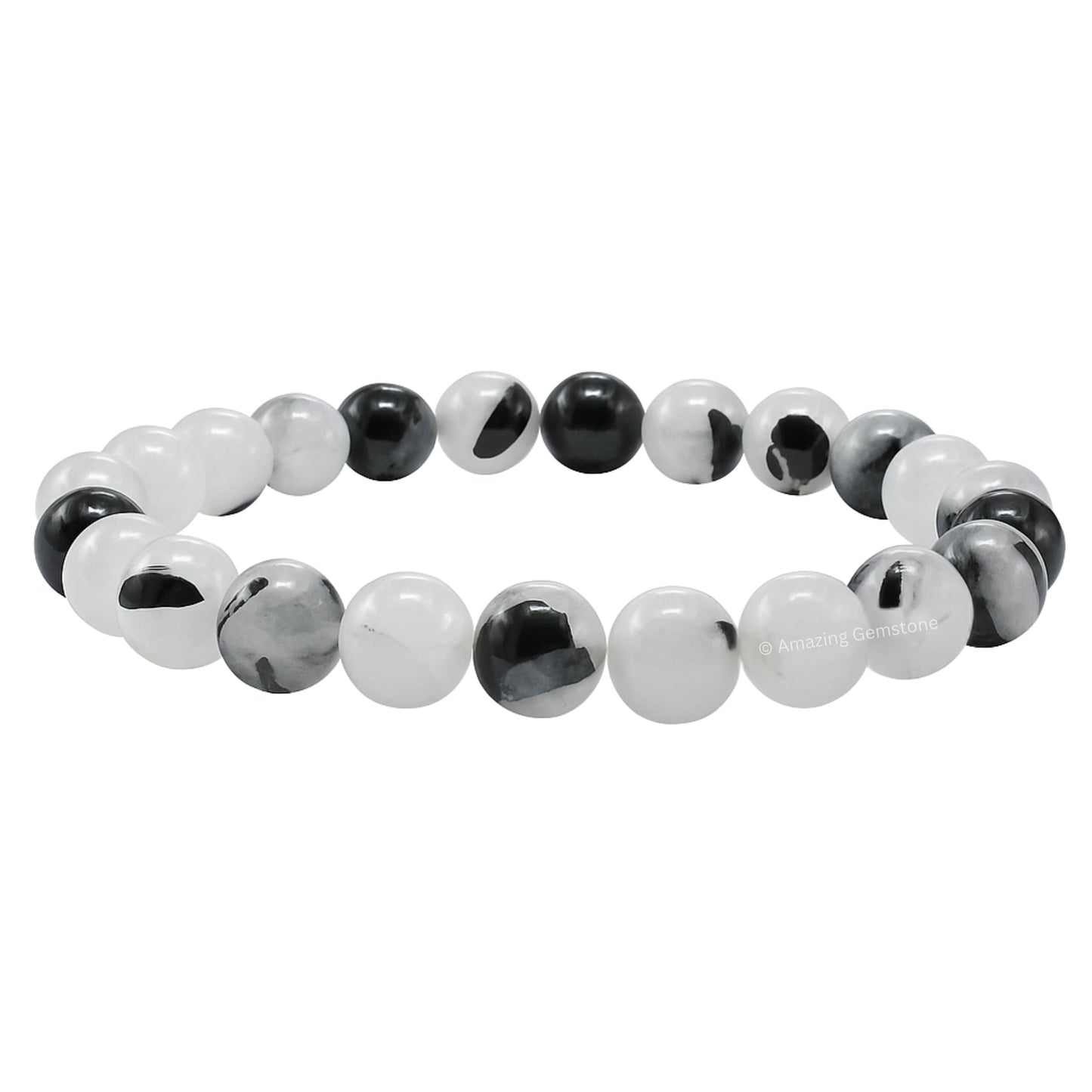Amazing Gemstone Crystal Bracelet for Women Men's Gifts - Protection Healing Crystal Bracelet - 8mm Gemstone Beaded Stretchable Bracelet Pulseras Para Hombres Mujer Stocking Stuffers Mothers Day Gift (Black Rutilated Quartz)