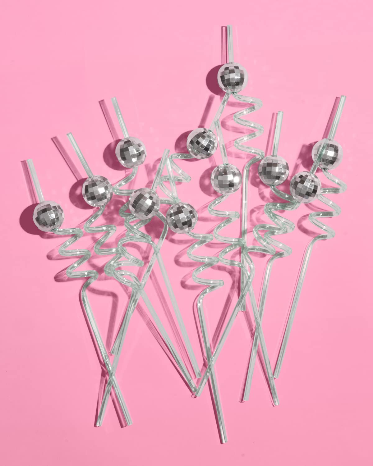xo, Fetti Disco Ball Reusable Swirly Straw Set - 16 pc | Groovy Birthday Party Supplies, Last Disco Bachelorette Decorations, 70s, Space Cowboy