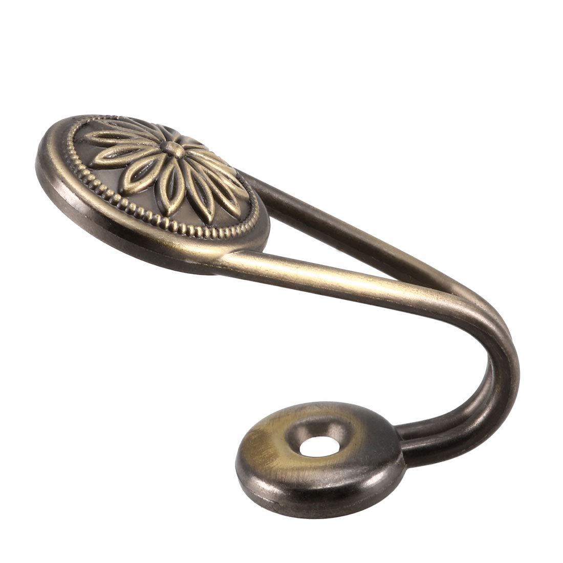 uxcell Decorative Curtain Drapery Holdback Wall Mounted Hook for Window Bronze 67mm x 30mm x 40mm 2Pcs