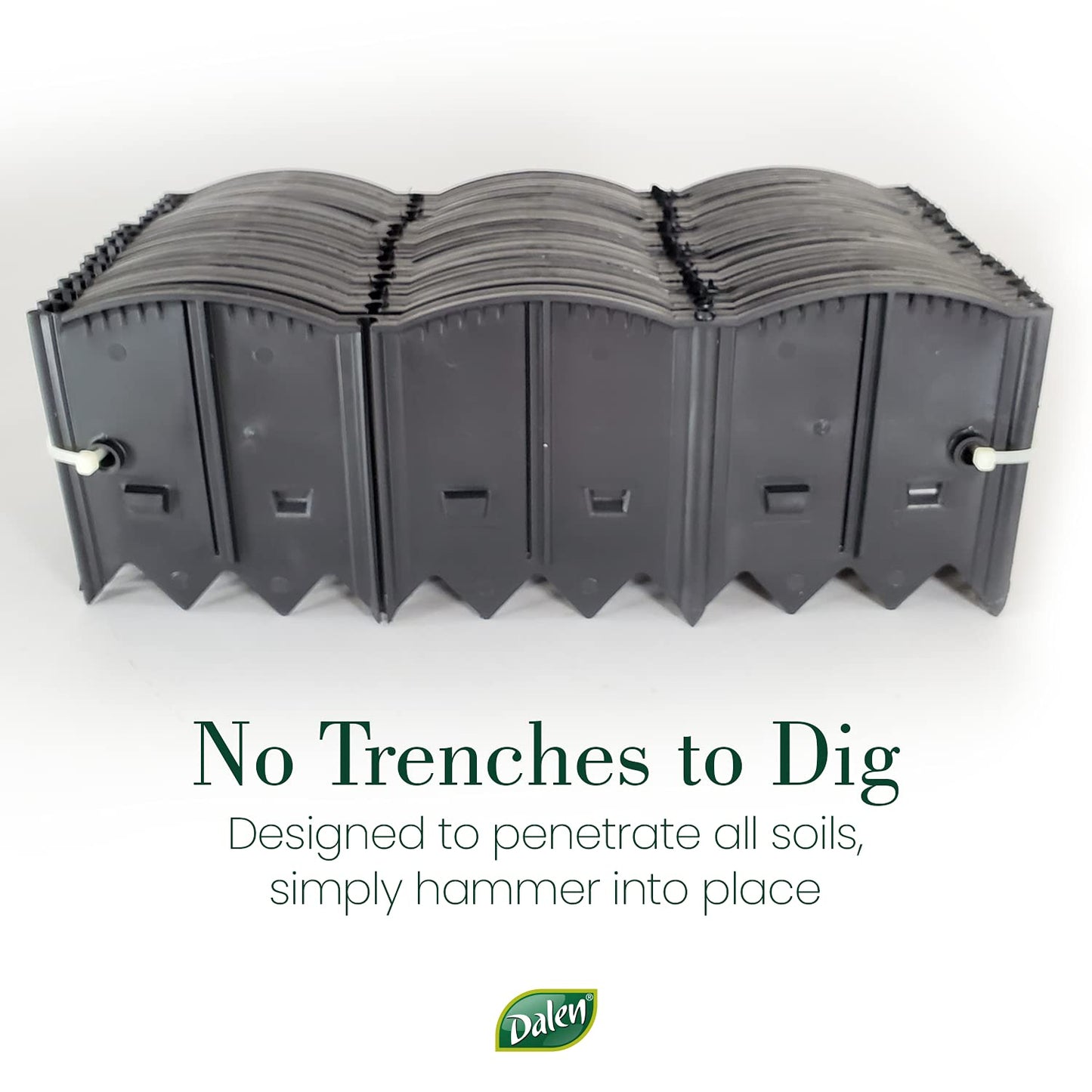 Dalen HammerEdge Pound in Edging - 16 Durable Interlocking Pieces -18 feet of Coverage - Made in USA - Easy to Install - 1 Pack