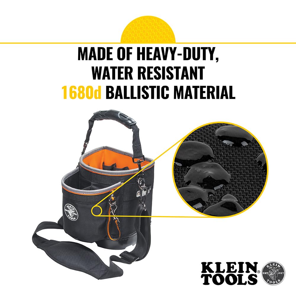Klein Tools 55419SP-14 Tool Bag with Shoulder Strap Has 14 Pockets for Tool Storage, Can Fit Long Screwdrivers