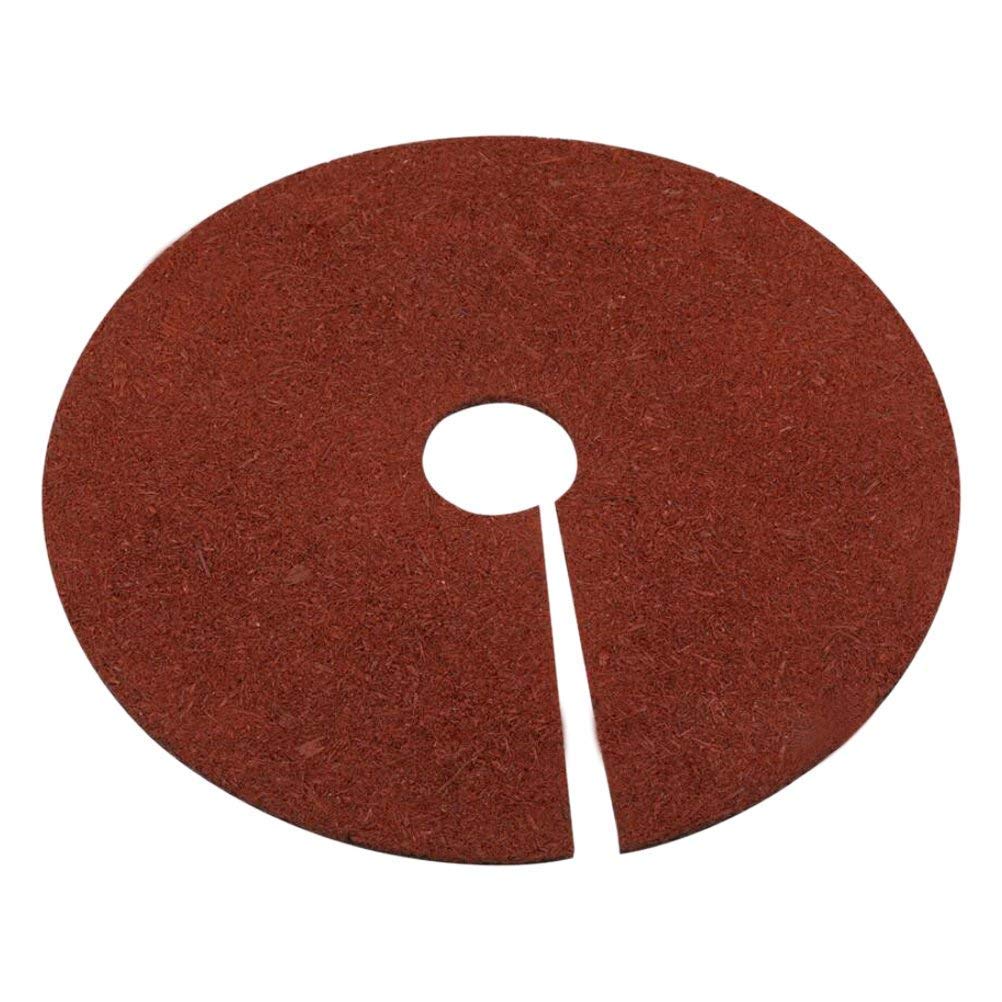 Fasmov 3 Pack Rubber Mulch Ring Tree Protector Mat Tree Protection Weed Mats, Heavy Duty Rubber, 24 inch
