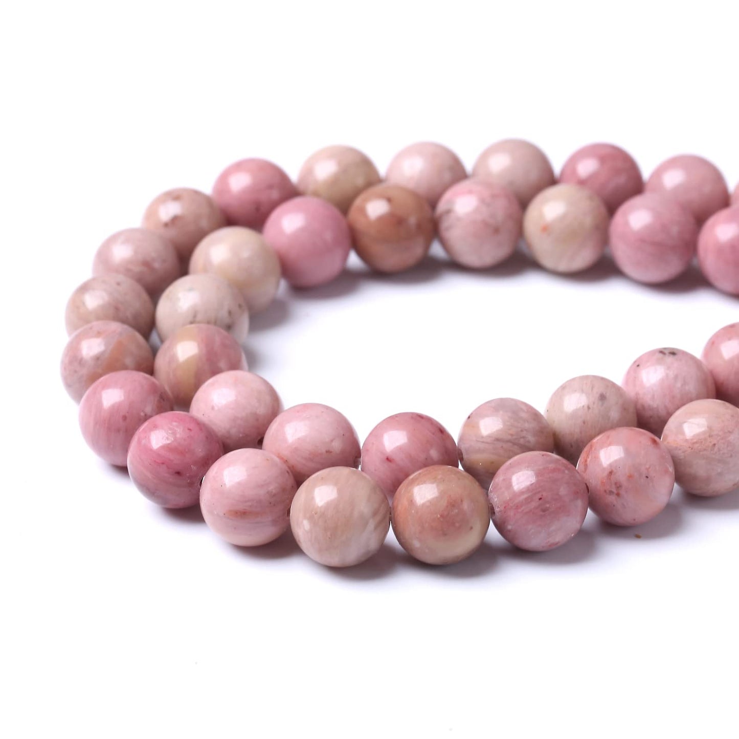 90PCS 4MM Rhodonite Beads Natural Gemstone Round Stone Beads for Jewelry Making DIY Energy Stone Healing Power Bracelet 15"