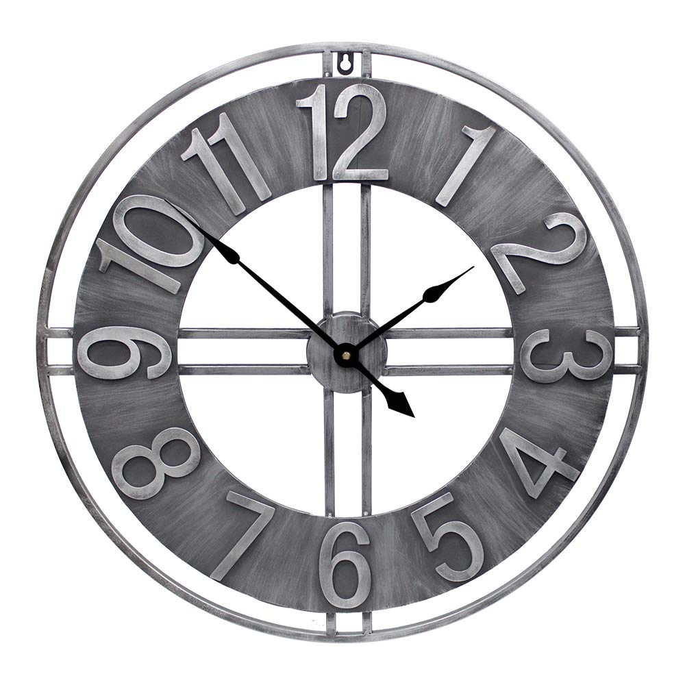 YIDIE 30 inch Large Wall Clock Decorative Solid Metal Retro Decor for Home Farmhouse Living Room