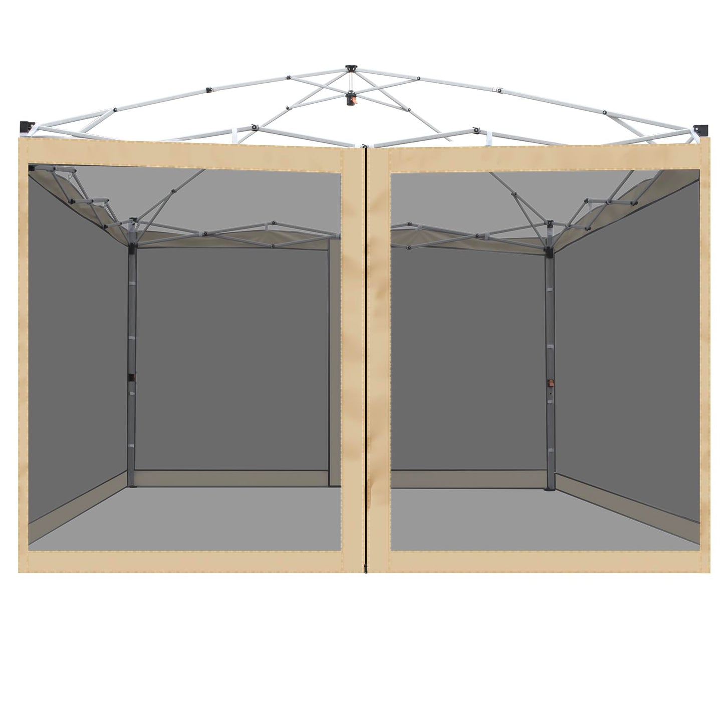 Canopy Mosquito Net for 10x10 Pop up Canopy Gazebo Tent, Replacement Netting Screen Mesh Sidewalls for Patio, Backyard, Camping, Outdoor Use (Net Only,Frame Not Included) (Sand)