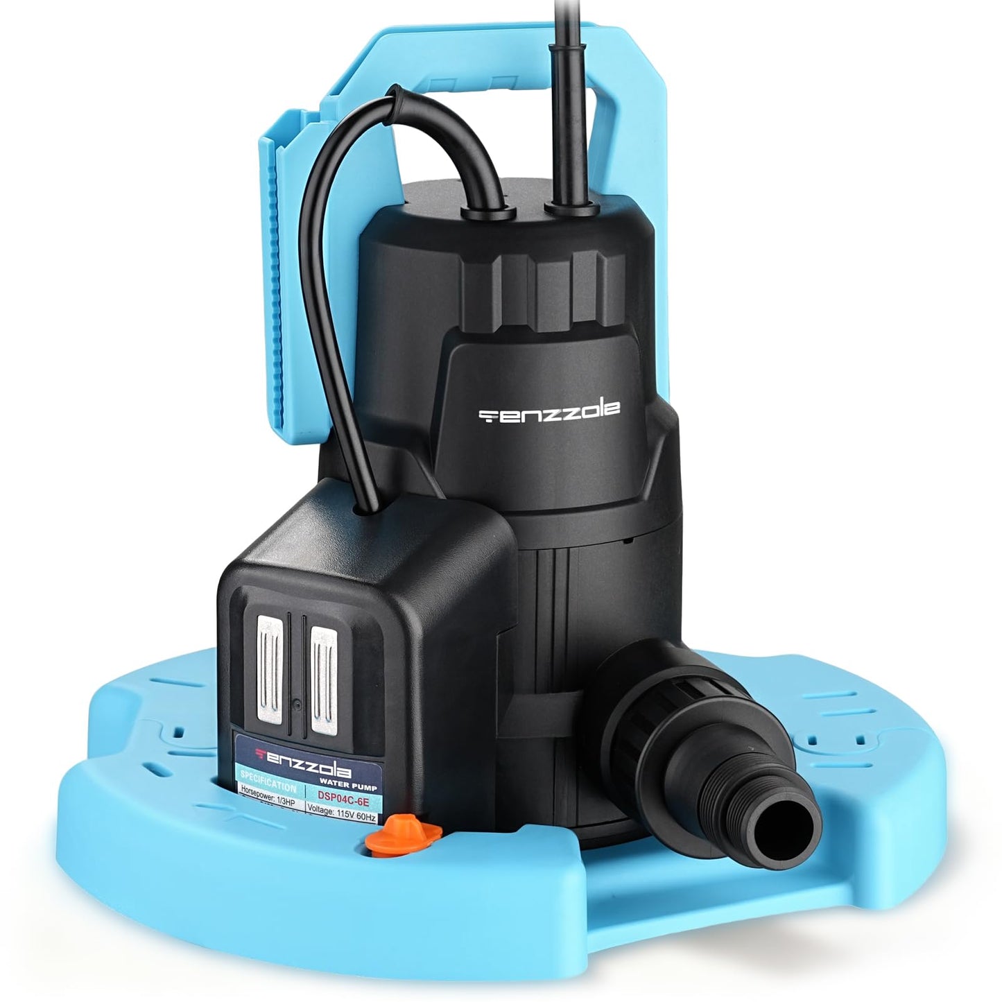 Tenzzola Automatic Swimming Pool Cover Pump, 1/3 HP 2400GPH Submersible Utility Water Pump, Portable Electric Water Removal Pump with 16.4FT Cord for Swimming Pool Cover Basement Garden Pond Draining