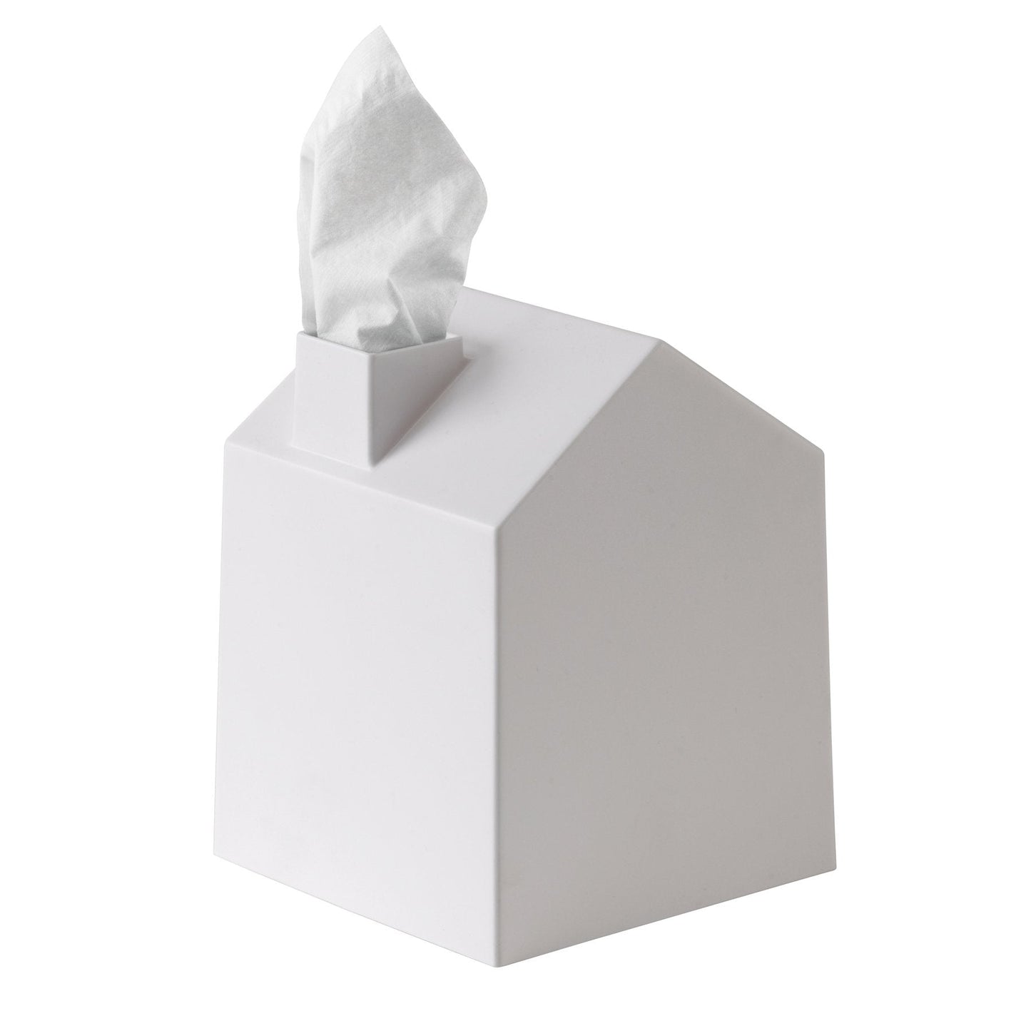 Umbra Casa Tissue Box Cover, Adorable House Shaped Square Kleenex Box Holder for Bathroom, Bedroom or Office, White