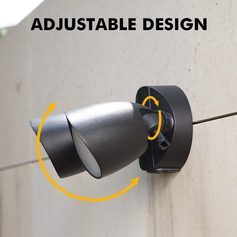 LUTEC 6222B 3500 Lumen 32 Watt 28 LED Dual-Head Floodlight Outdoor, Full Metal Design, Waterproof Exterior Security Wall Light 5000K for Patio, Garden, Yard-Black
