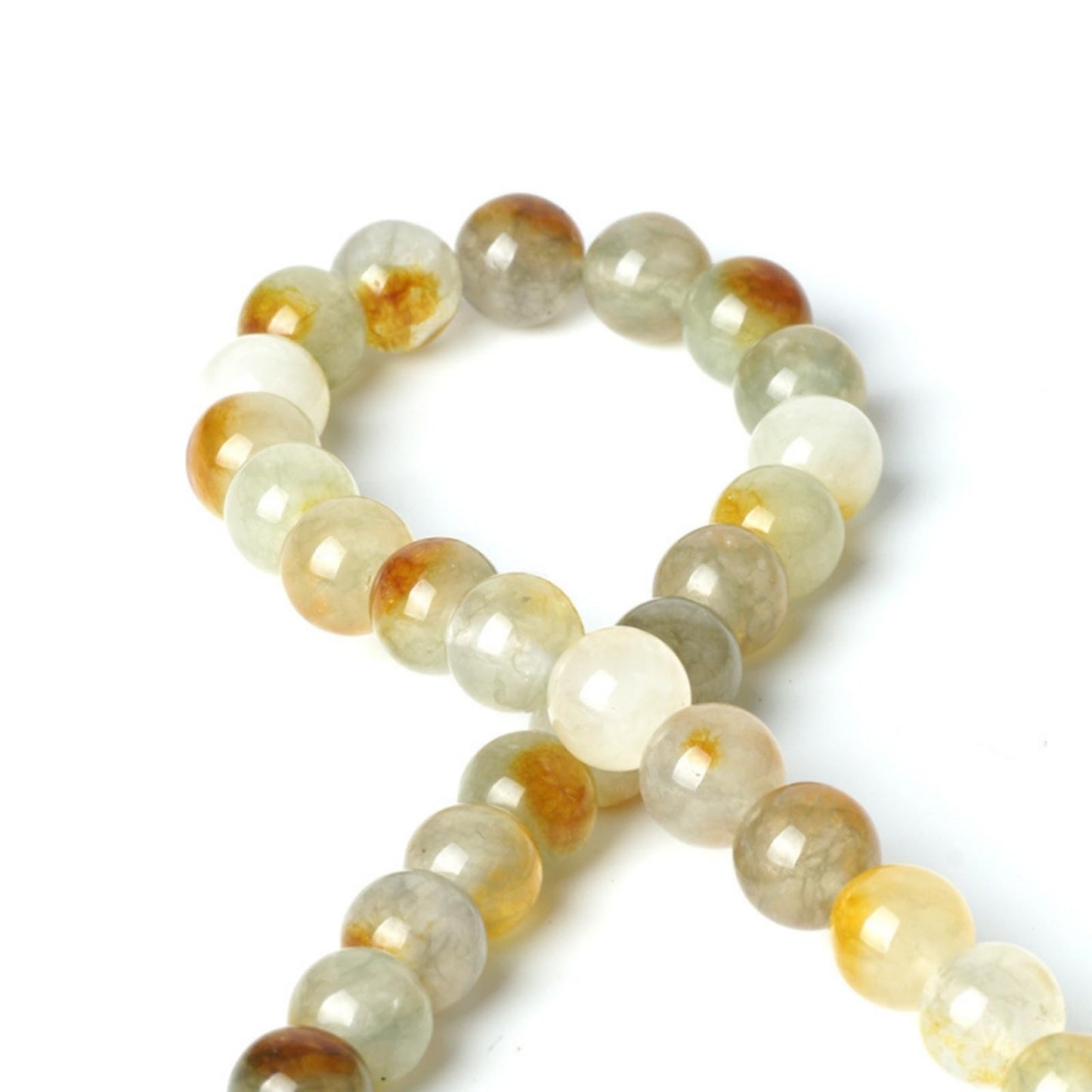 100Pcs Natural Stone 6mm Yellow Jasper Round Loose Gemstone Energy Healing Beads Hole Size 1mm DIY Smooth Beads for Bracelet Necklace Earrings Jewelry Making