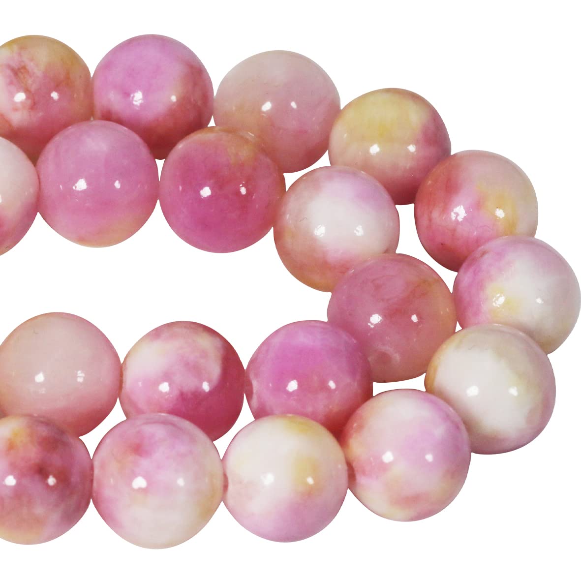 ZHFMLY 8mm Natural Persian Jade Beads,100pcs Green Colorful Dyed Healing Crystal Round Loose Stone Beads for Jewelry Making, DIY Bracelets Necklaces, Chakra Energy Craft Supplies