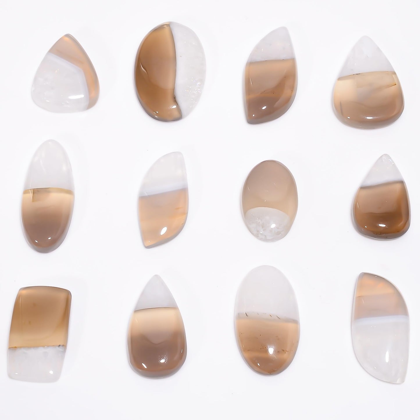 GEMKORA 90+ cts Natural Solar Quartz Gemstone Wholesale Cabochons Lot, Jewelry Making Loose Gemstone, Polished Home Decor, DIY, Wire Wrapping, Reiki, Healing Crystals, Bulk Gemstone Deal