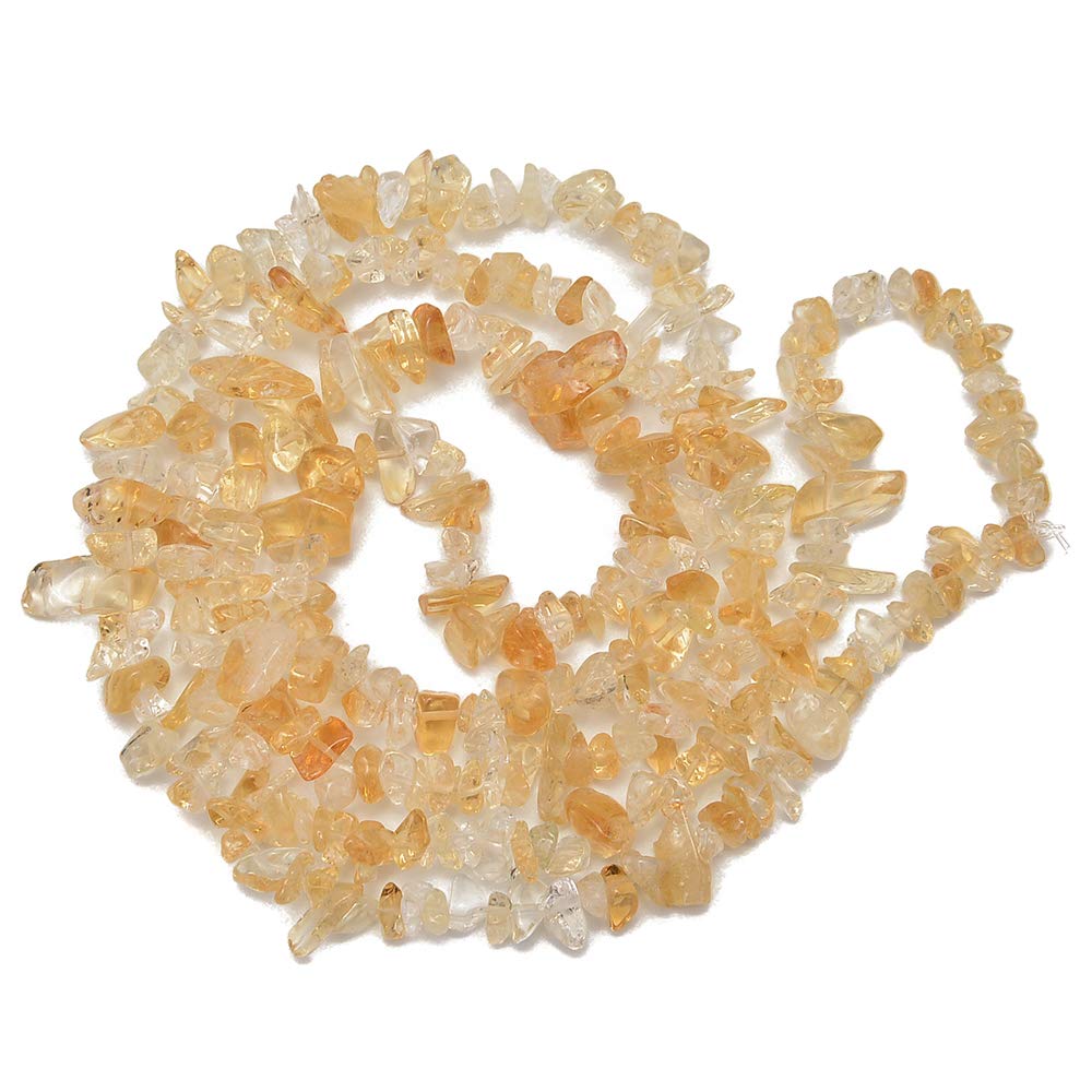 PLTbeads Gemstone Chips Natural Citrine 3-5mm Healing Crystals Waist Bracelets Necklace Kit Irregular Stone DIY Crafts Design Jewelry Making Approxi 32 inch