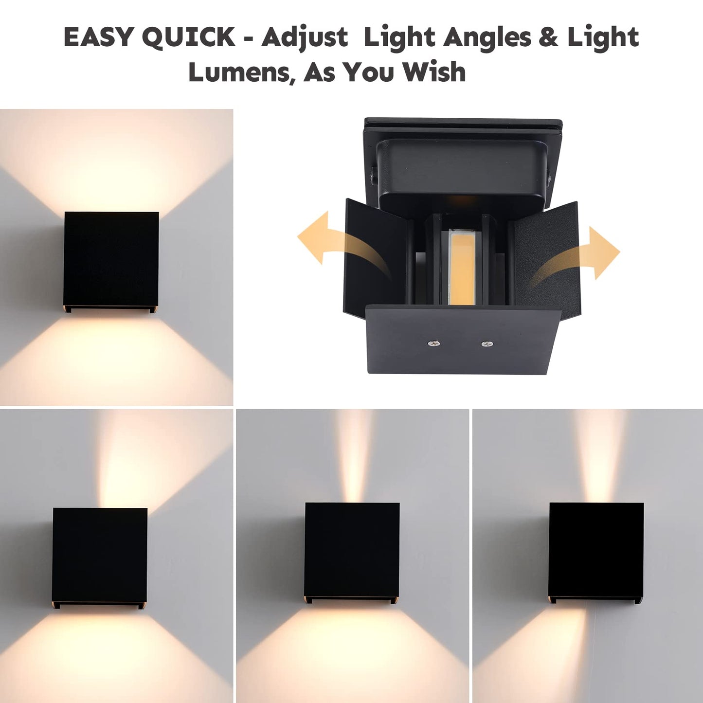 Scpitw Outdoor Wall Lights 2PCS 3000k Wall Light Outdoor Porch Light Modern Wall Sconce up Down Light Outdoor Wall Light fixtures 20W LED Wall Pack Light
