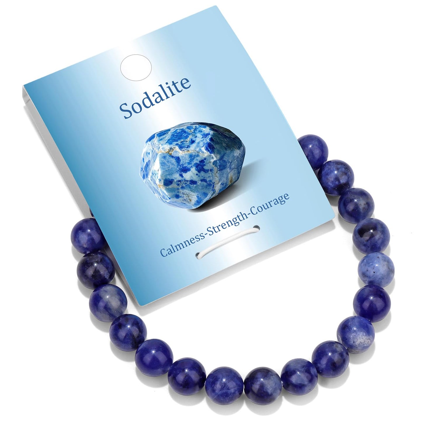 Vinswet Healing Crystal Bracelets for Women Men 8mm Sodalite Natural Stone Beaded Stretch Bracelet Handmade Gemstone Reiki Spiritual Jewelry Gifts