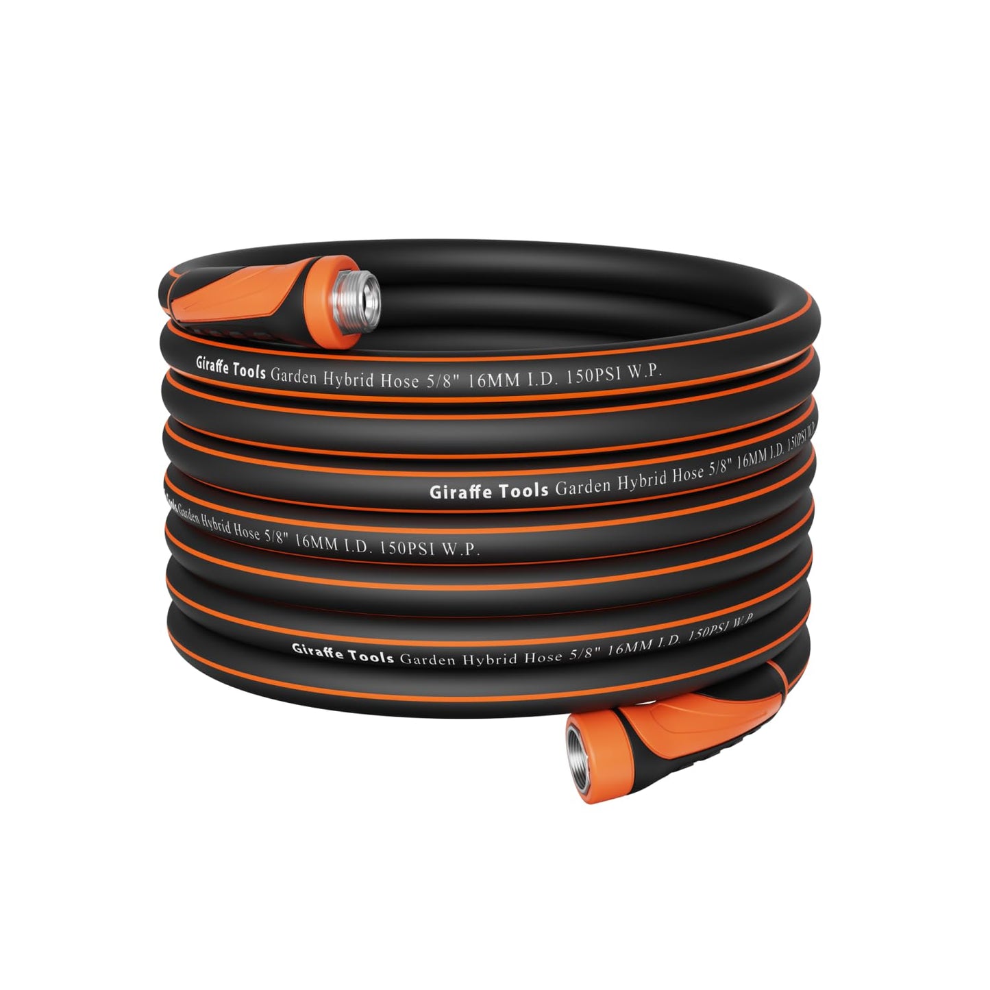 Giraffe Tools Garden Hose 5/8", Water Hose Heavy Duty, Flexible, Lightweight Hybrid Hose with Swivel Handle, 100ft Male to Female Fittings, Burst 600 PSI