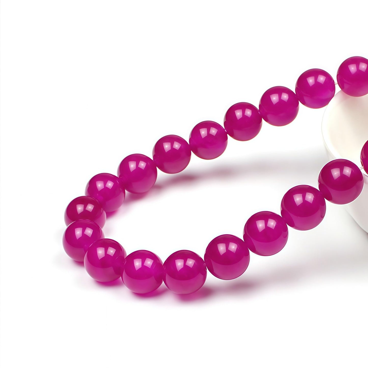 MJDCB Natural Rose Red Jade Round Loose Beads for Jewelry Making DIY Bracelet Necklac (6mm)