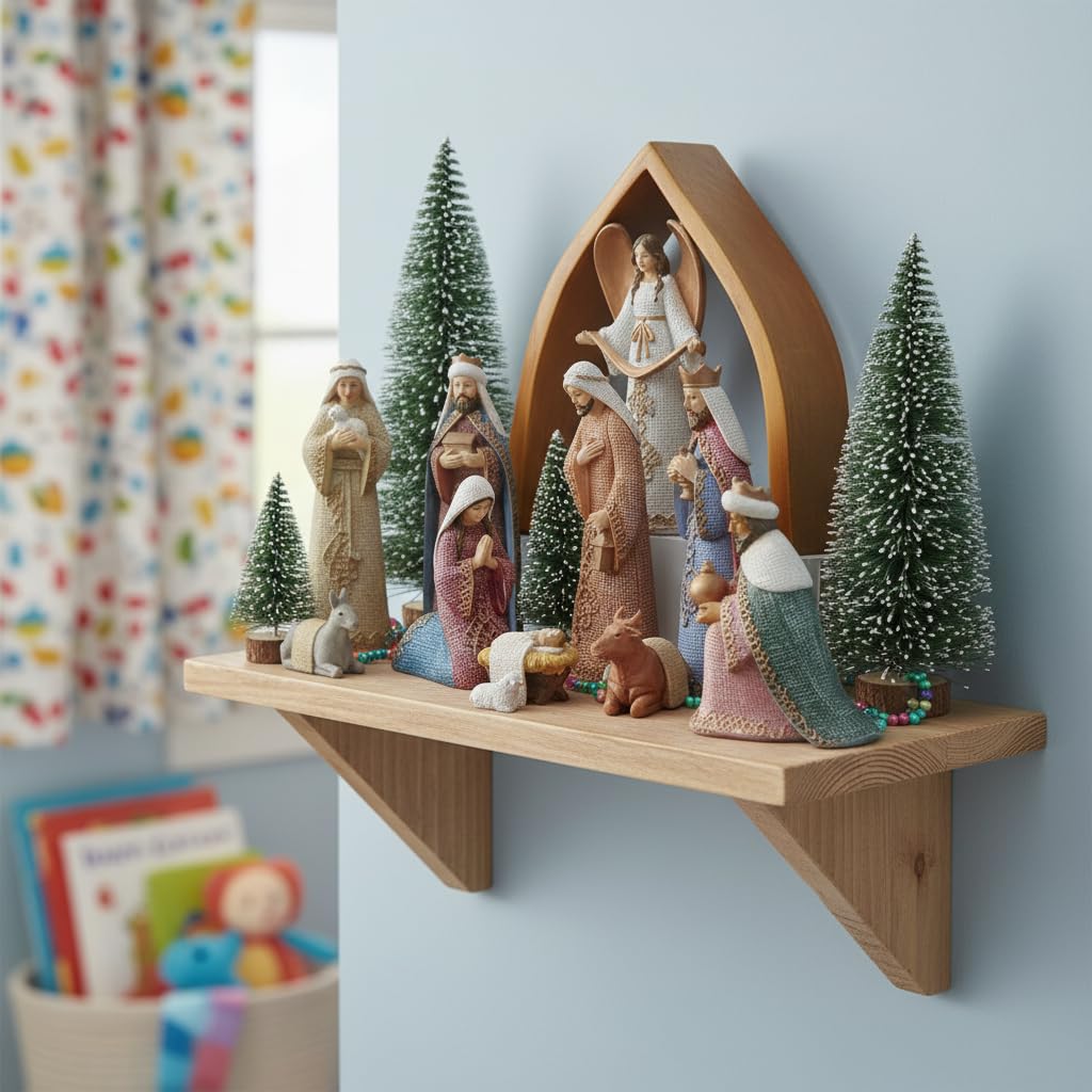 Comfy Hour 6" Nativity Scene Figurine, Mary Joseph and Christ Child Religious Statue, Traditional Christmas Indoor Decor Accent, Polyresin Artisan Crafted Sculpture, 1 Piece