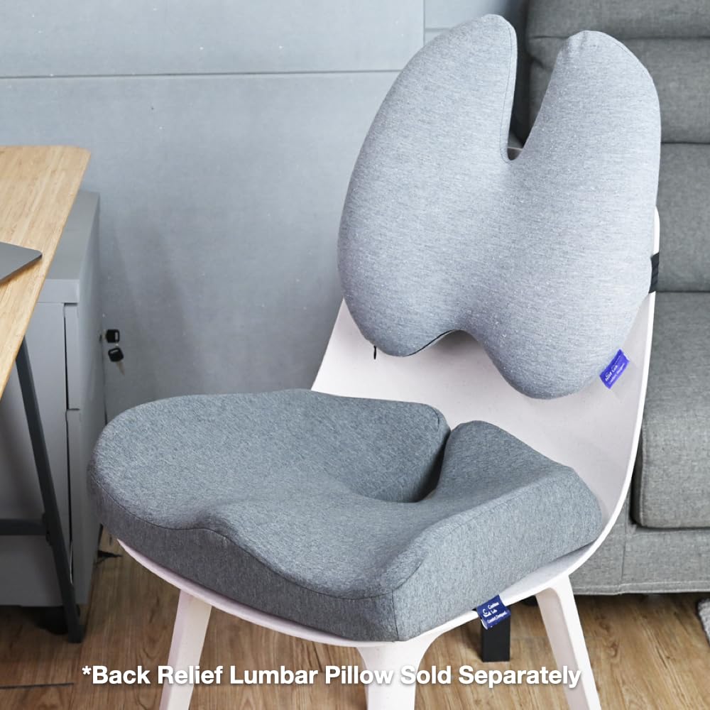 C CUSHION LAB Patented Pressure Relief Seat Cushion for Long Sitting Hours on Office/Home Chair, Car, Wheelchair - Extra-Dense Memory Foam for Hip, Tailbone, Coccyx, Sciatica - Wellness Green