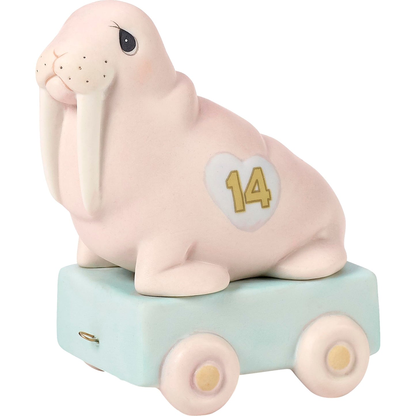 Precious Moments Birthday Train Walrus, Age 14, It's Your Birthday Live It Up Large, Birthday Gift for 14 Year Old Boys and Girls, Bisque Porcelain Figurine, 142034