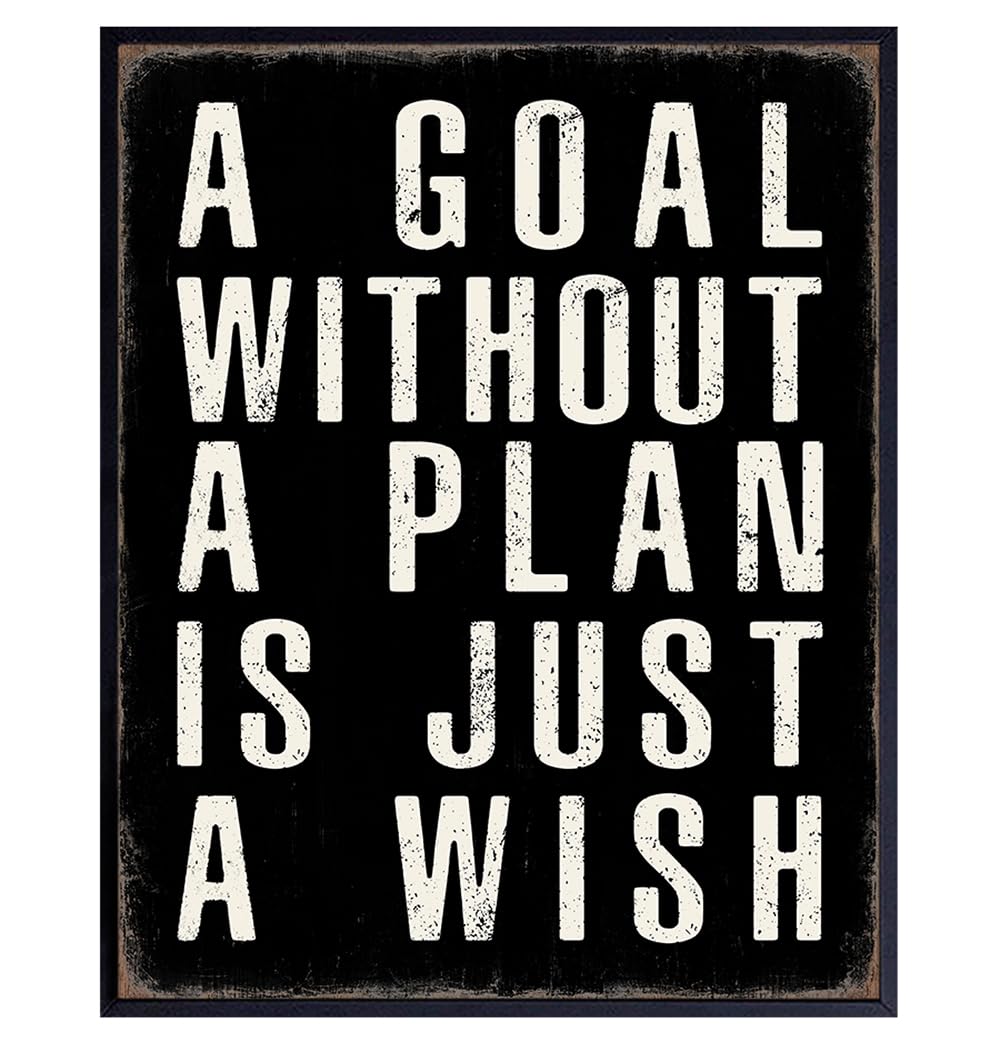 Motivational Wall Art & Decor - Inspirational Quotes Wall Art - Positive Quotes Wall Decor - Success Saying - Home Office Decor - Motivational poster for Men Women Entrepreneur Yellowbird Art & Design