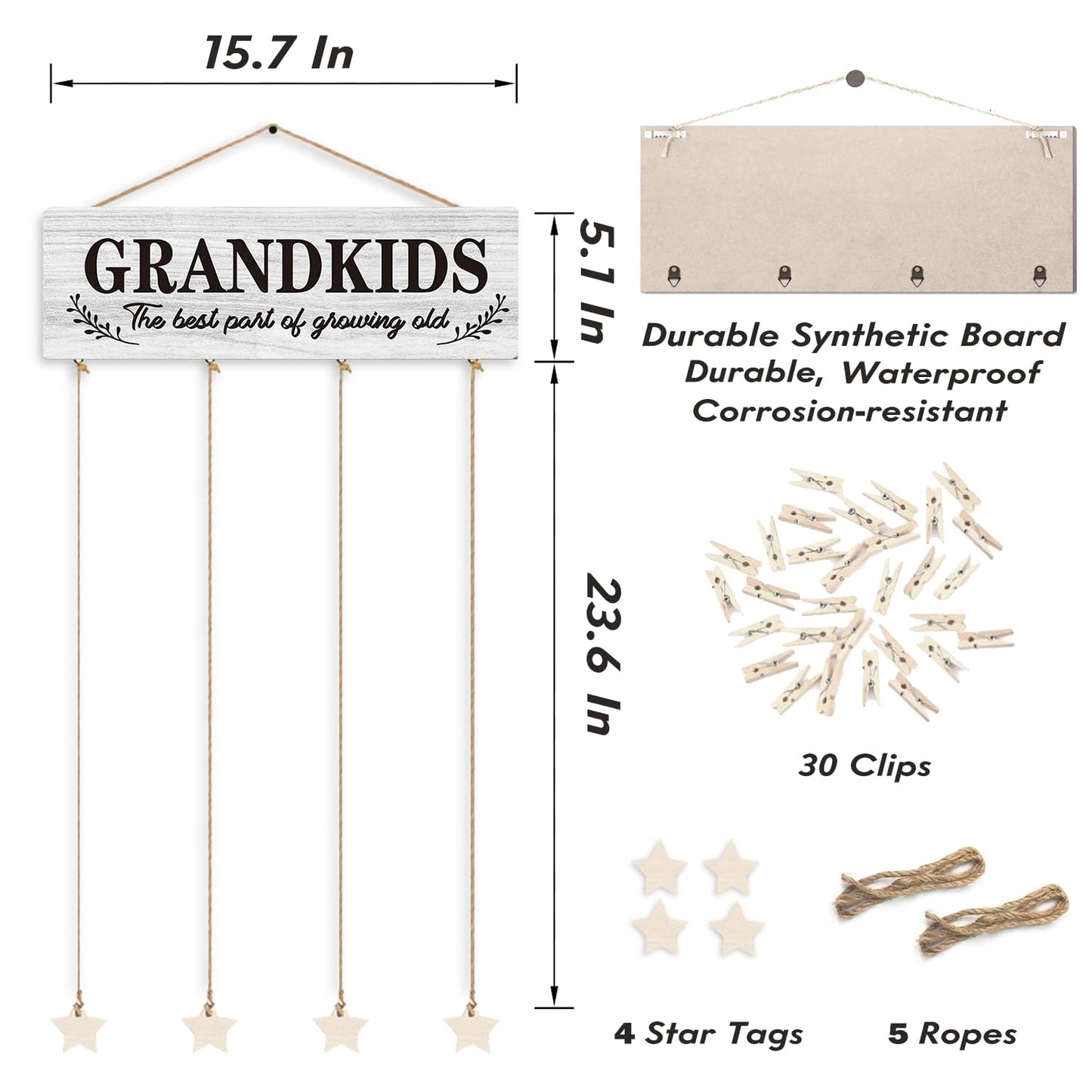 SJDFCSA Gifts for Grandparents, Grandkids Picture Frames Gifts for Grandma Nana Grandmother from Granddaughter Grandson, Grandkids The Best Part of Growing Old Photo Collage Frame for Wall