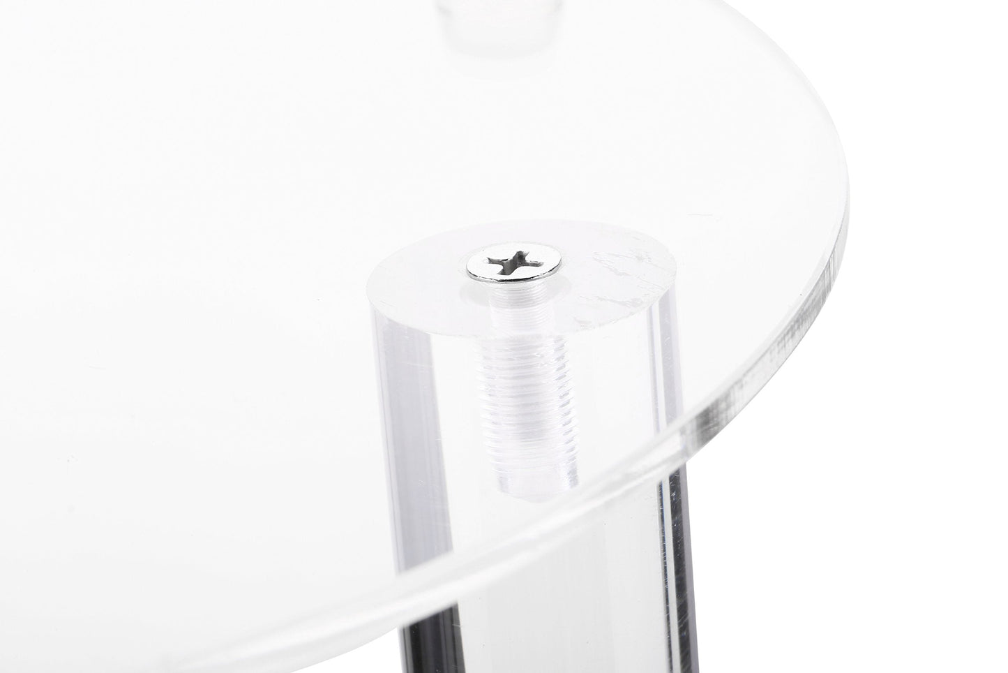 Jusalpha 3 Tier Large Acrylic Glass Round Wedding Cake Stand, Food Display Stand, Cupcake Stand, Dessert Display Platter WCS02 (3 tier with base tier)