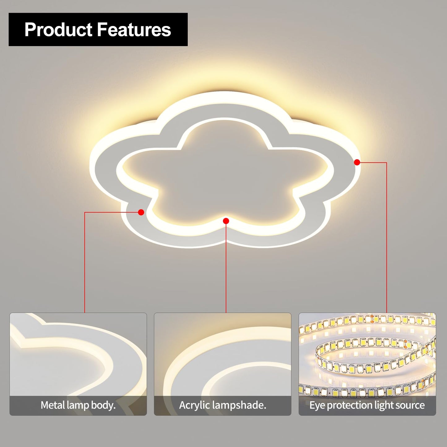 Linovix Modern LED Ceiling Light 9.8inch Small Ceiling Light Fixture 21w with Remote Control(3000k-6000k) Close to Ceiling Lights for Hallway Entryway Corridors Kitchen Laundry Room (White)