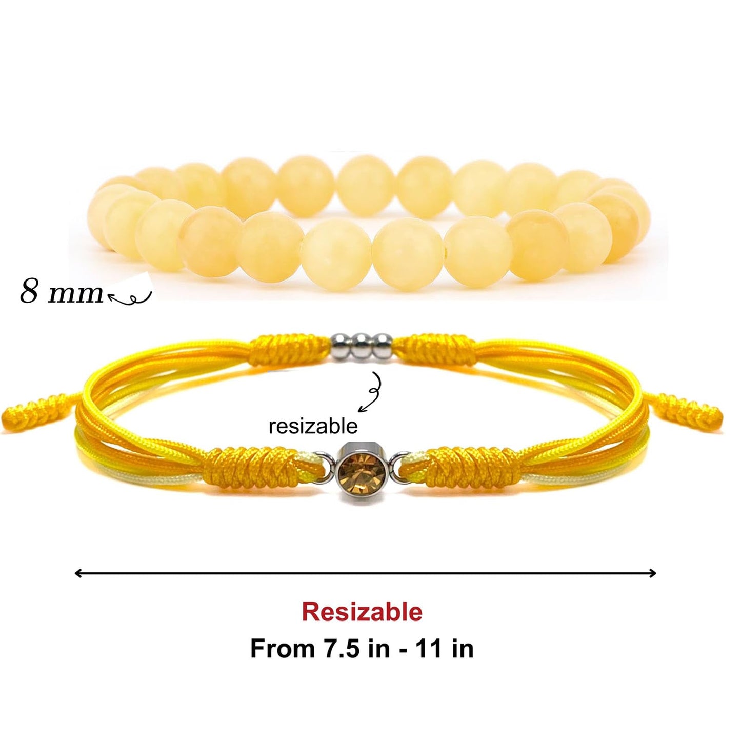 Crgwxzl November Birthstone Bracelets for Women Men,Healing Crystal Protection Stone Citrine Beads Bracelet,String Wrap Zodiac Month Bracelets Birthday Jewelry Gifts
