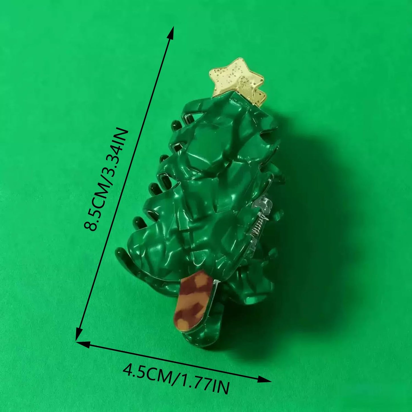 Christmas Tree Hair Clips Christmas Hair Claw Clips Cute Pine Tree Jaw Barrettes Xmas Hair Accessories Funny Strong Hold Grip Green Claw Clip Xmas Holiday New Year Hair Decoration for Women