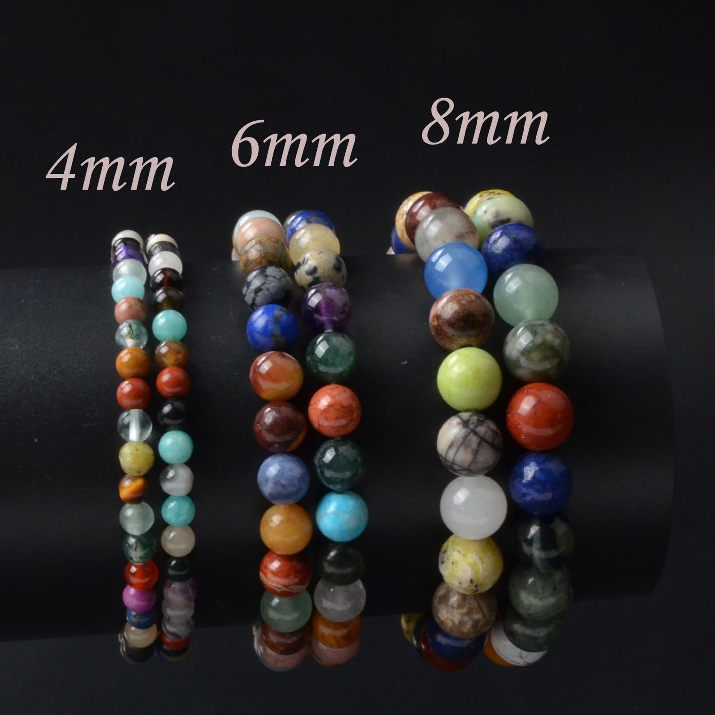 CHCCOYE 6mm Natural Healing Gemstone Bracelet Handmade Yoga Stretch Elastic Bracelet Stress Relief Crystal Jewelry for Men and Women (6mm,Colorful)