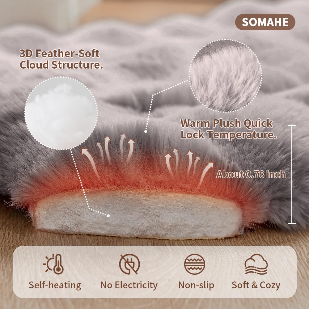 SOMAHE Self-Warming Cat Sleeping Bag, Enclosed Hooded Snuggle Sack with Dual-Side Plush Cat Cave Bed, Portable Foldable Pet Sleeping Pod for Indoor & Travel, Anti-Static, 21.7"x17.7"Pink