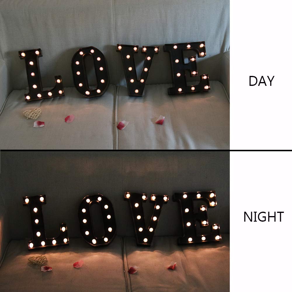 OYCBUZO Light Up Black Alphabet Marquee Letters Sign LED Marquee Number Lights Sign for Night Light Home Bar Christmas Lamp Birthday Party Wedding Decorations B