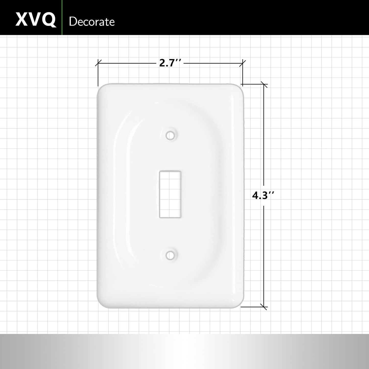 XVQ Ceramic Switch Plates Outlet Covers Switch Plate Cover White (Single Toggle)