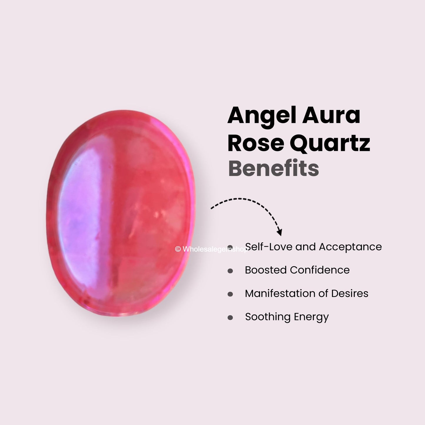 Angel Aura Rose Quartz Thumb Worry Stones Metaphysical Gemstone Crystal Healing Reiki Men Women Gift FENG Shui Positive Energy Love Wellness Palm Stones Wicca Powerful