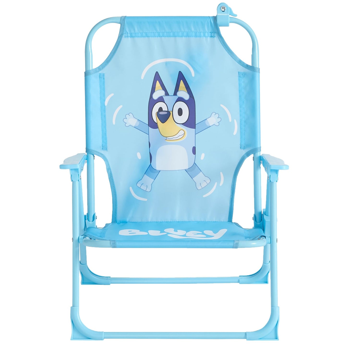 Idea Nuova Bluey Kids Outdoor Folding Beach Chair with Umbrella,Portable Camp Chair for Ages 3+, Lightweight & Compact for Beach, Camping, and Backyard
