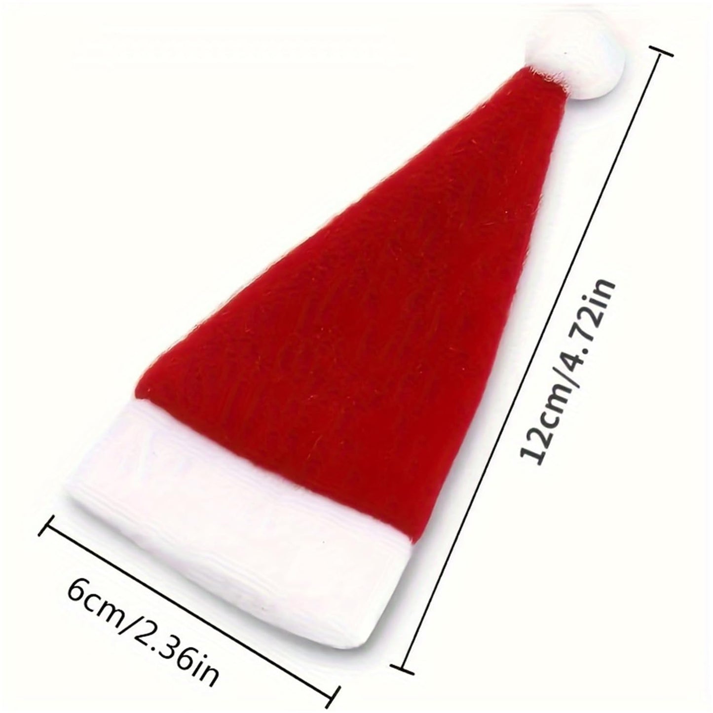 Tort-Mangou 30 Pcs Mini Santa Hats for Christmas Party, Table Dinner Decorations, Wine Bottle Covers and Silverware Holders - 2.36 x 4.72 Inch