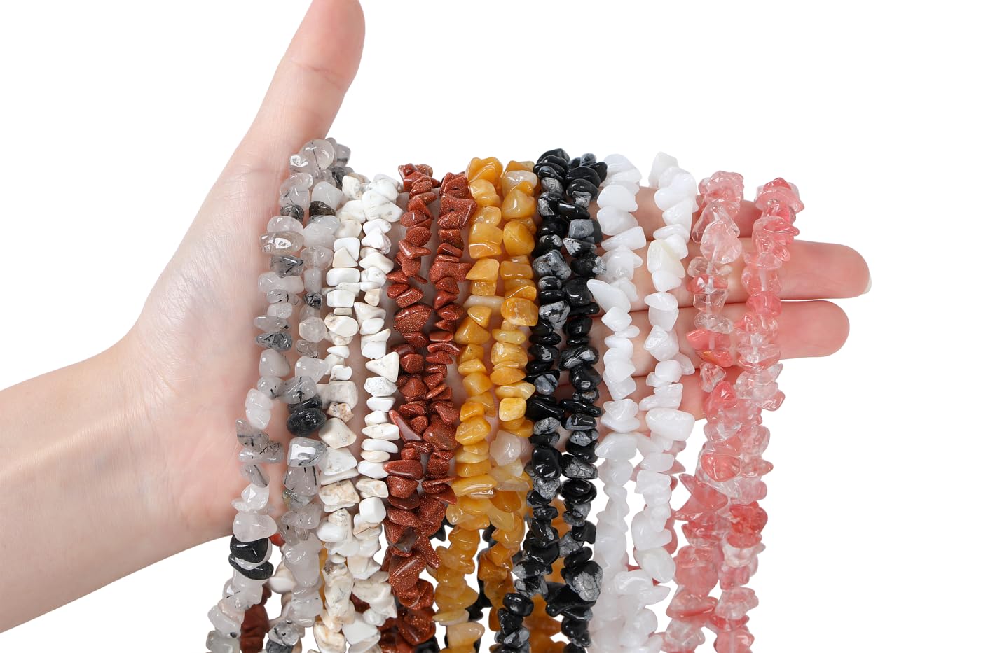 XIANNVXI Snowflake Obsidian Beads, Natural Chip Stone Beads 400Pcs Crystal Bead 5-8mm Irregular Healing Crystal Loose Rocks for DIY Jewelry Making