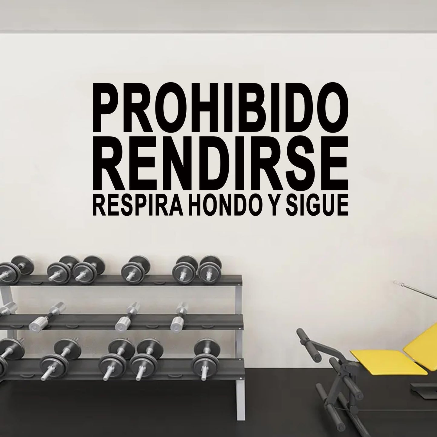 Motivational Quotes Wall Stickers for Gym: Office Inspirational Positive Wall Decals Vinyl Art for Classroom School Bedroom Living Room - Spanish Prohibido Rendirse 21" X 11"